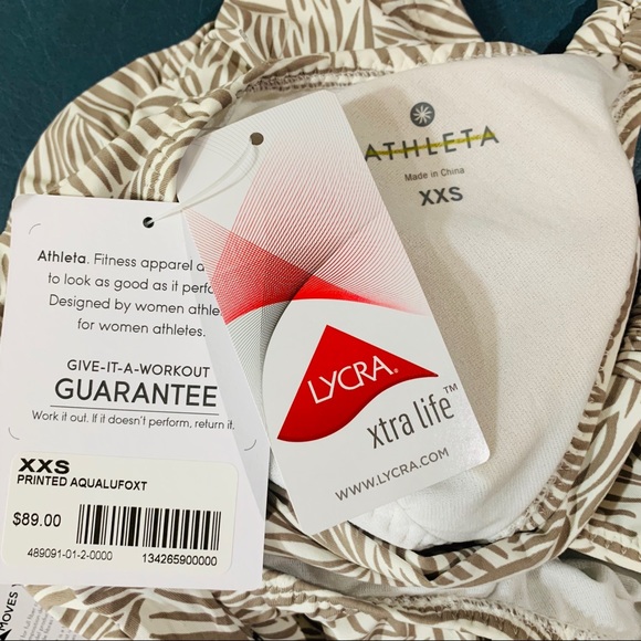 ATHLETA NWT Foxtail Taupe Aqualuxe Tankini - Picture 7 of 7